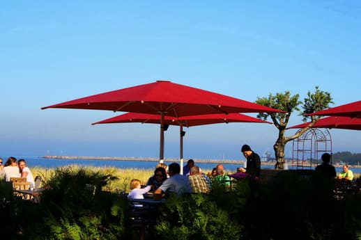 Strand Blick Kap Arkona Glowe Strandrestaurant