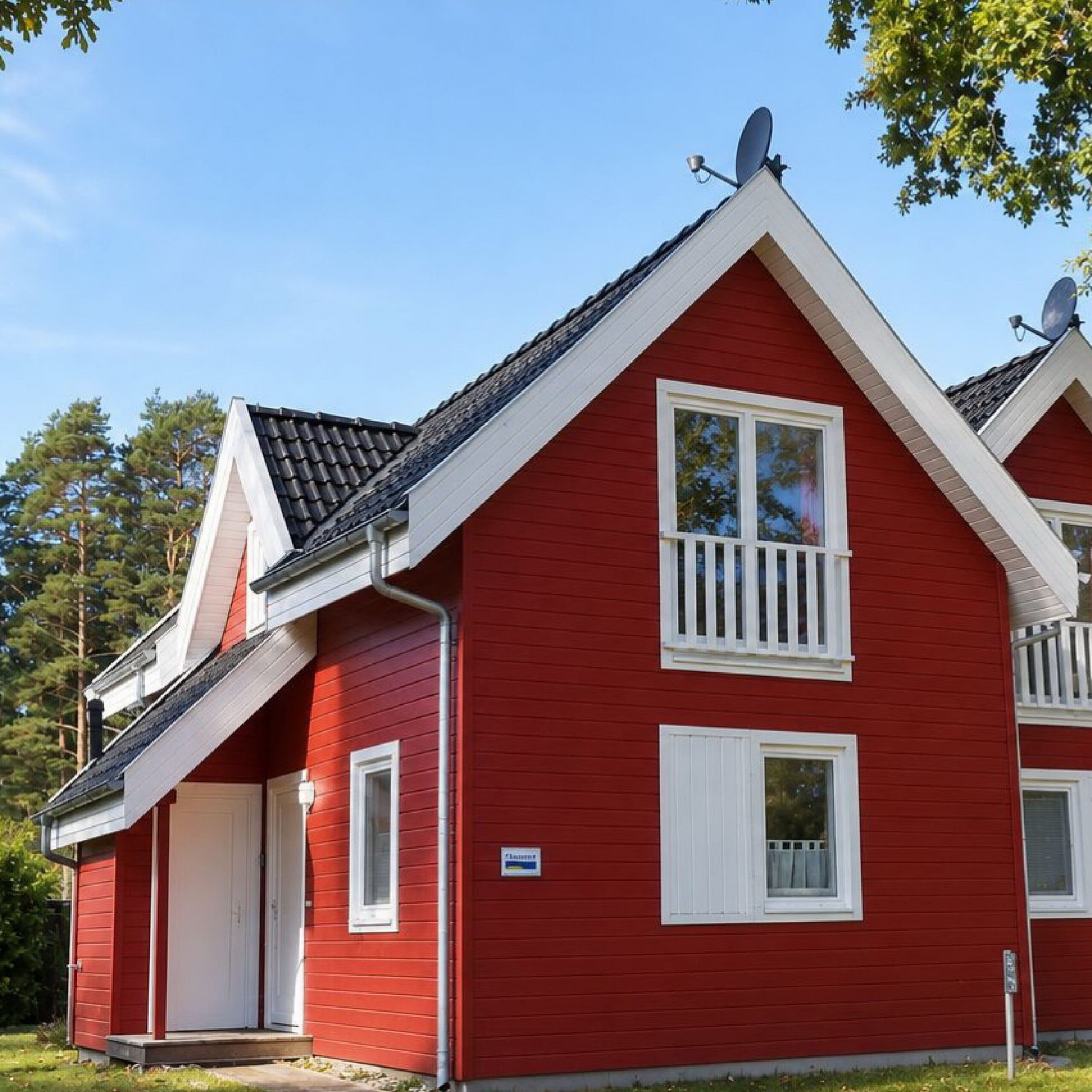 Außenansicht Eingang Ferienhaus Wellenläufer Glowe Rügen Quadrat