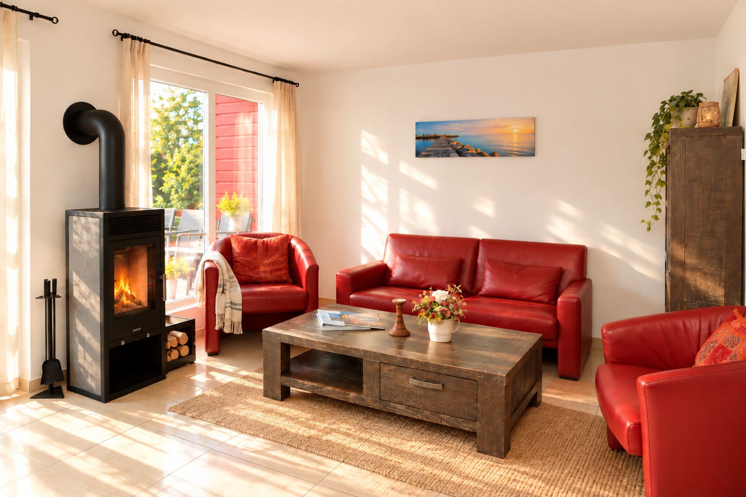 Wohnen mit dem Schlafsofa Ferienhaus Wellenläufer Glowe Rügen